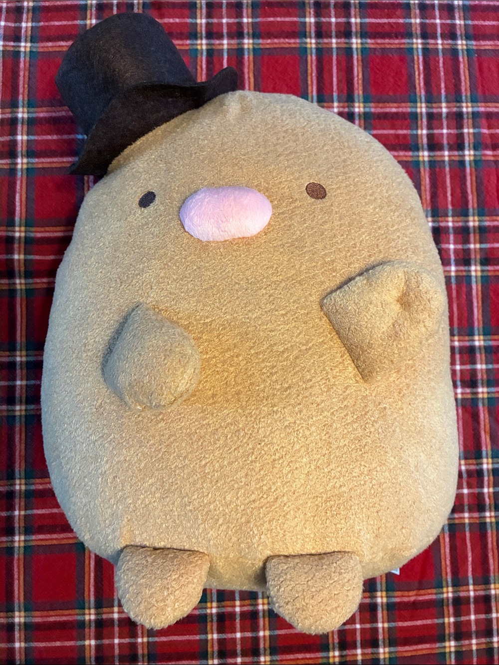San X Sumikko Gurashi Tonkatsu Top Hat Plush Plushie 12” x 12” *** missing cane